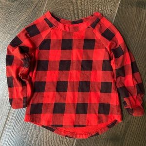Red & Black Checkered Long Sleeve Top